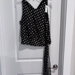 Black and Gold Sleeveless Top